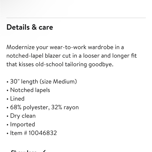 Reformation Classic Relaxed Notch Lapel Blazer Small NWOT - Picture 6 of 11